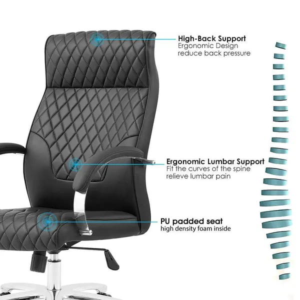 Photo 4: Julie Style high back, lumbar support and padded seat, labelled