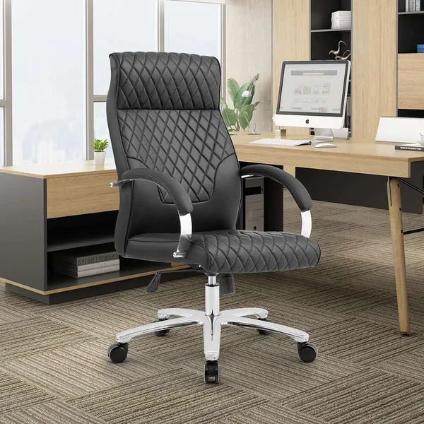 Photo 6: Julie Style office chair at a desk in an office, front view
