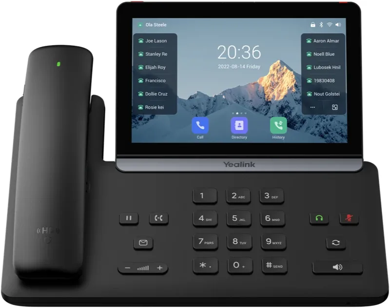 Yealink desk phone with a touchscreen